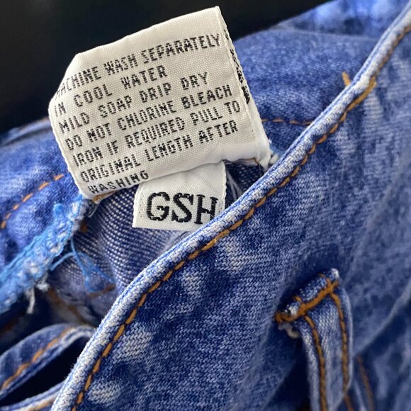 Vintage High Waisted Pleated Blue Denim Retro Shorts Cotton Made in Hong Kong - Picture 11 of 11